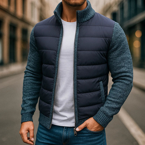 Chaqueta Acolchada Cuerpo y Mangas de Punto Polar