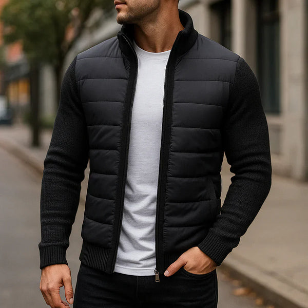 Chaqueta Acolchada Cuerpo y Mangas de Punto Polar