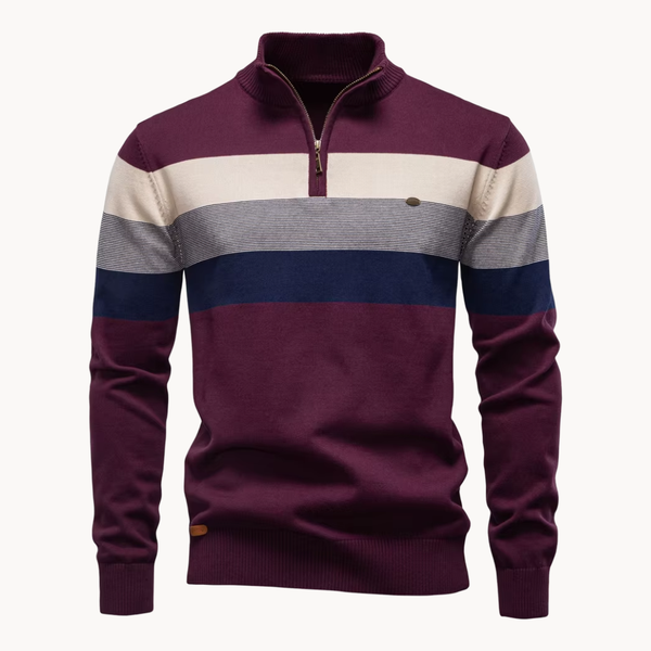 Elegante jersey de algodón con cremallera