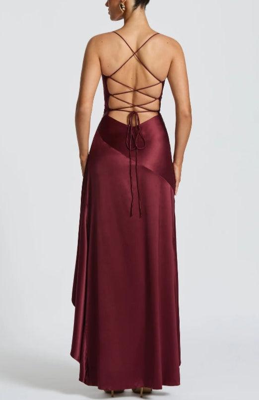 Vestido Maxi Halter Espalda Descubierta