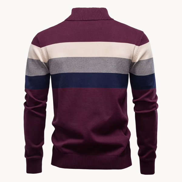 Elegante jersey de algodón con cremallera