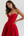 Vestido midi palabra de honor con falda amplia