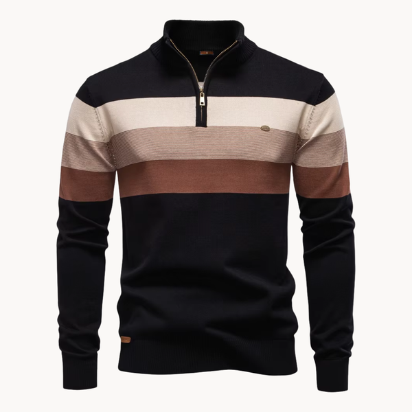 Elegante jersey de algodón con cremallera