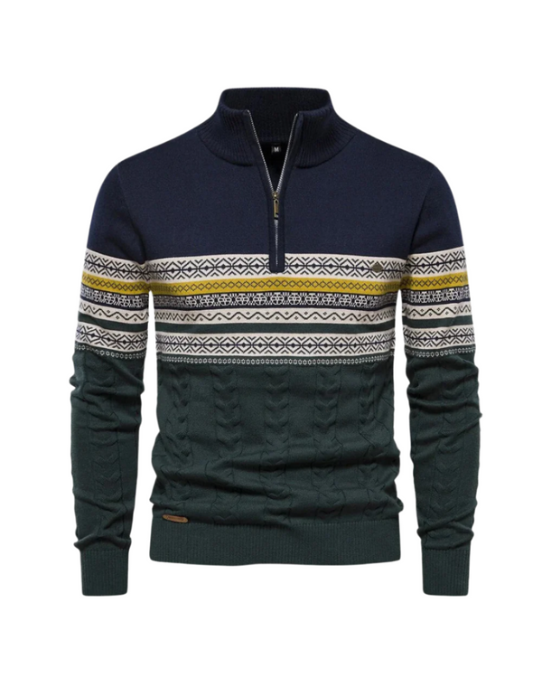 Jersey Frederico de algodón con cremallera y estampado