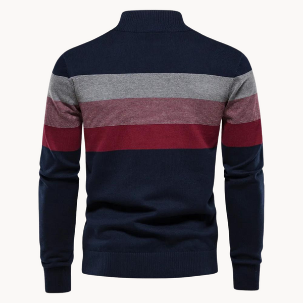 Elegante jersey de algodón con cremallera