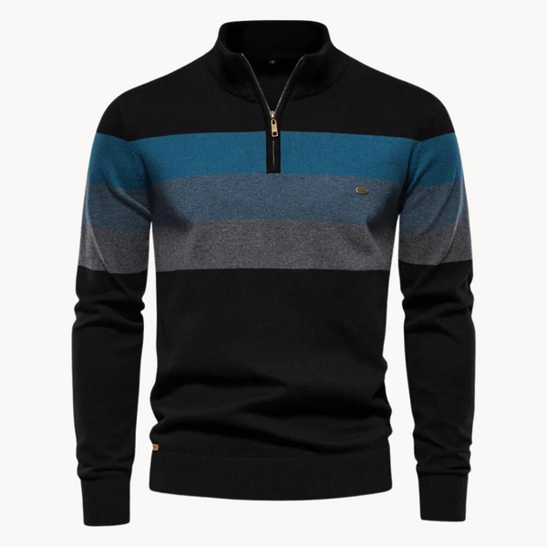Elegante jersey de algodón con cremallera