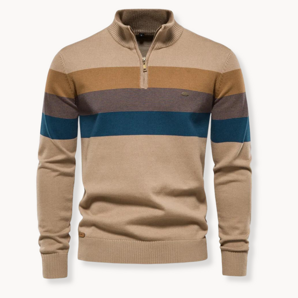 Elegante jersey de algodón con cremallera