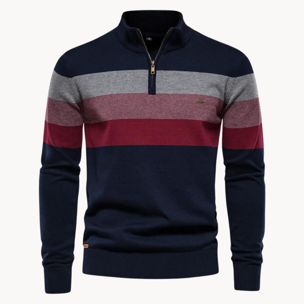 Elegante jersey de algodón con cremallera