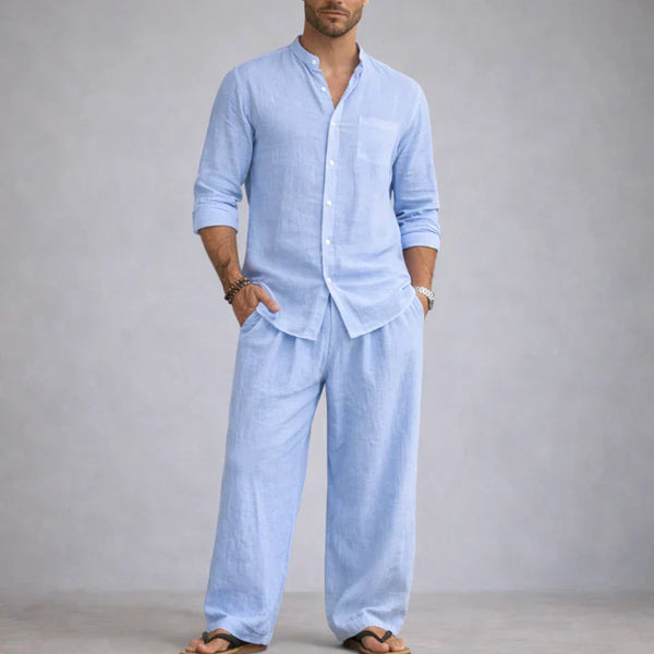 Elegante juego de ropa de cama de lino, ligero y transpirable