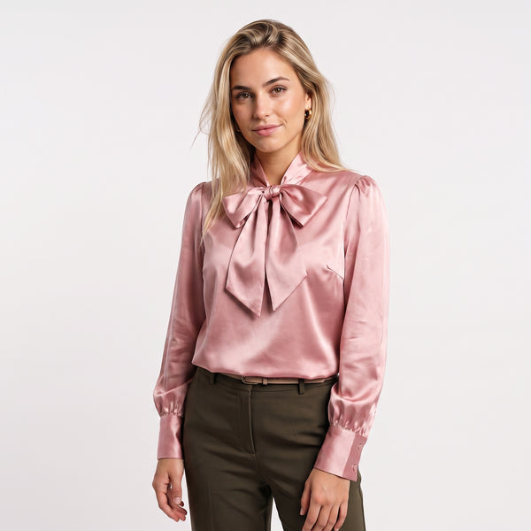 Camisa Elegante Lazo de Satén