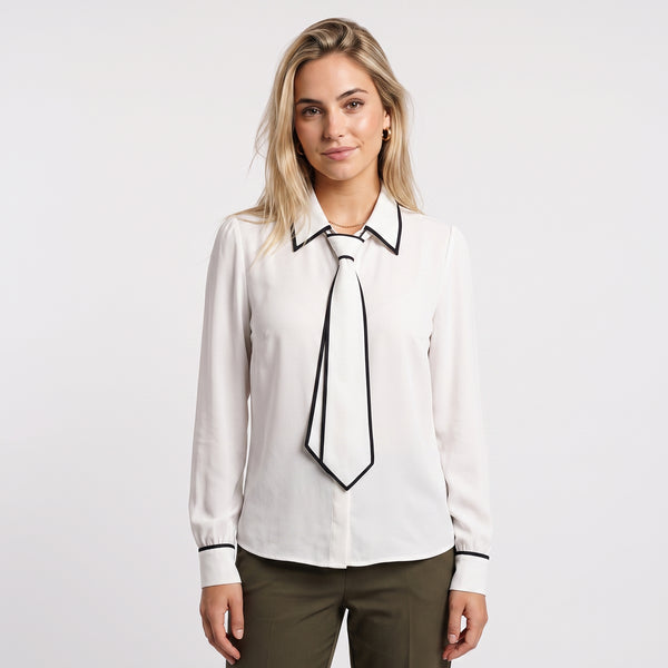 Blusa Casual con Lazo Satinada