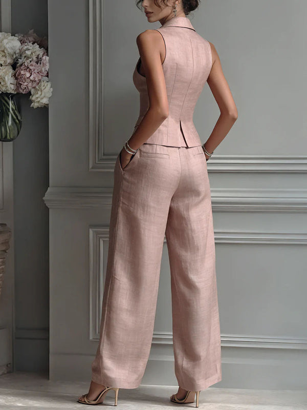 Conjunto Dos Piezas Escote en V y Botones