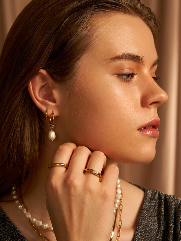 Pendientes Contemporary Pearl