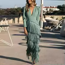 Vestido Midi Flecos