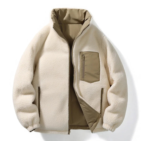 Chaqueta Elegante Reversible con Forro Polar