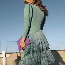 Vestido Midi Flecos