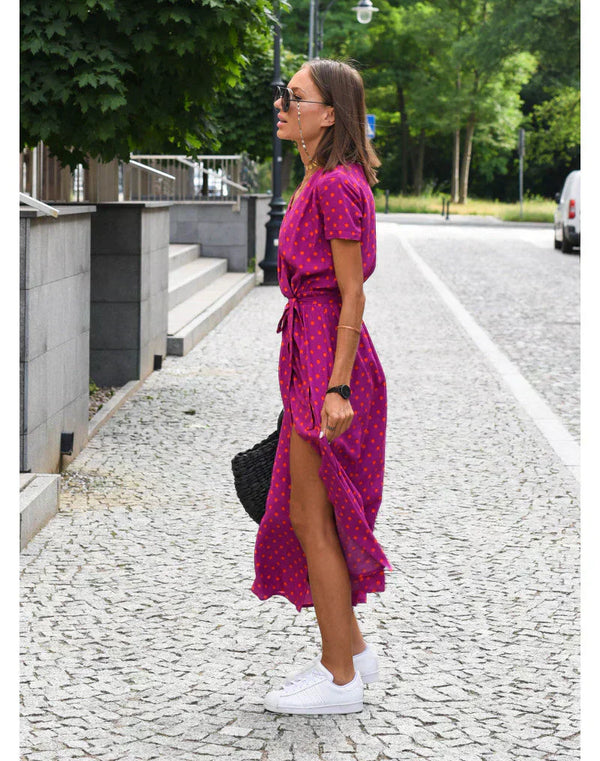Vestido Midi Floral Rosa