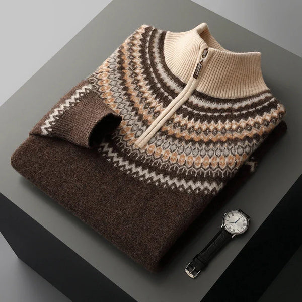 Elegante jersey de cachemira con cremallera