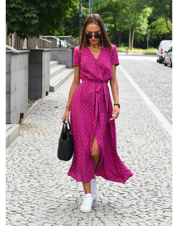 Vestido Midi Floral Rosa