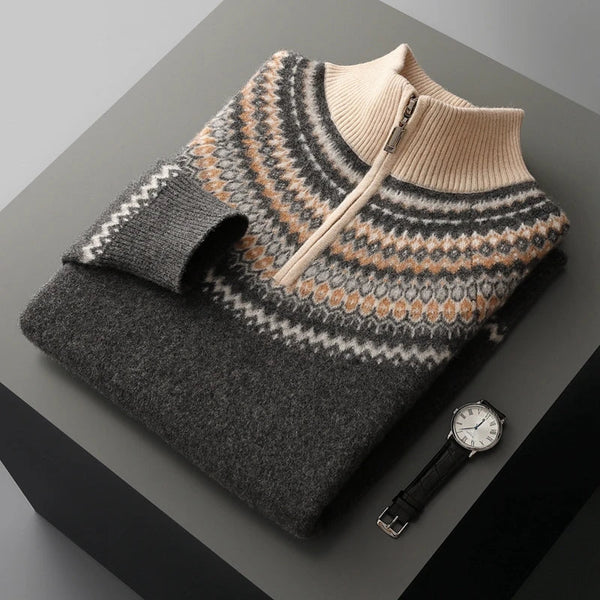 Elegante jersey de cachemira con cremallera