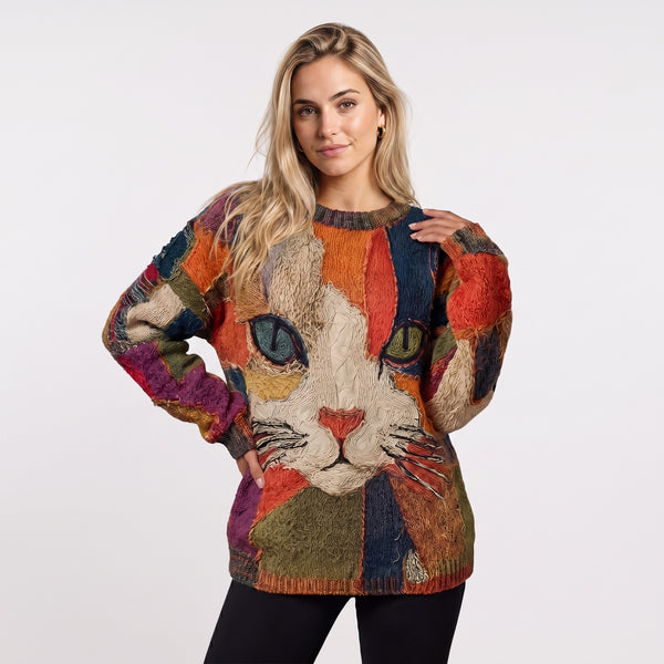 Suéter Artístico Gato Creativo