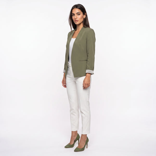 Blazer de corte recto con hombreras