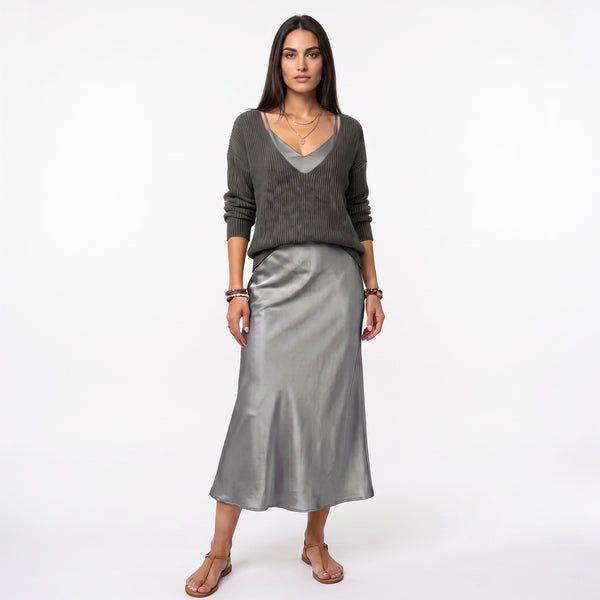 Elena | Vestido Satinado Midi