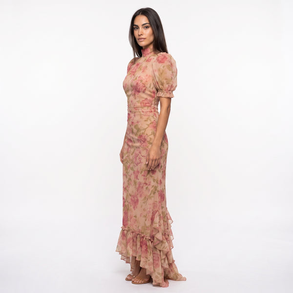 Rosario | Vestido Largo Floral de Chiffón