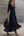 Loredana | Vestido Maxi Asimétrico con Escote en V y Paneles de Satén Azul Marino