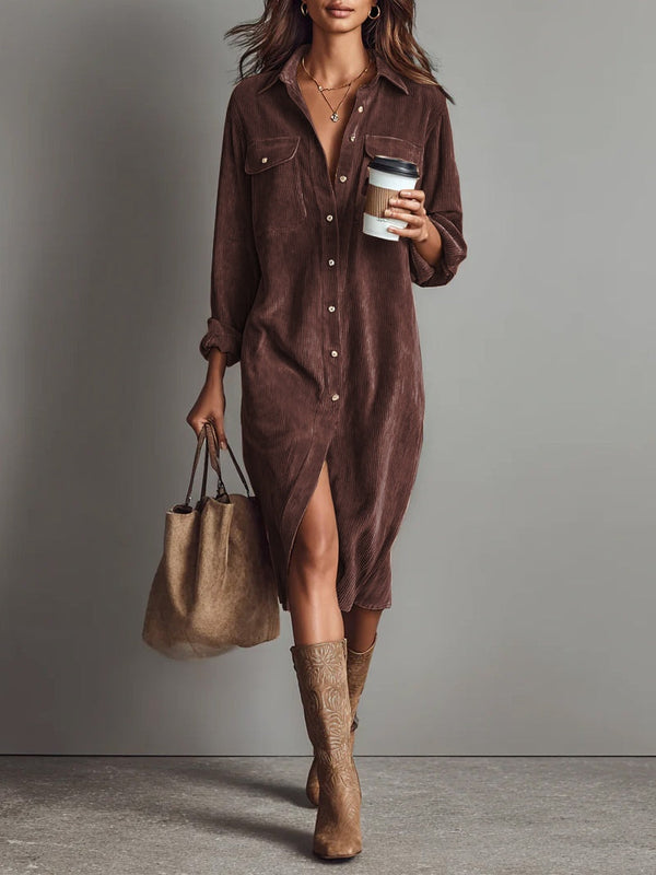 Vestido Midi de Pana Holgado
