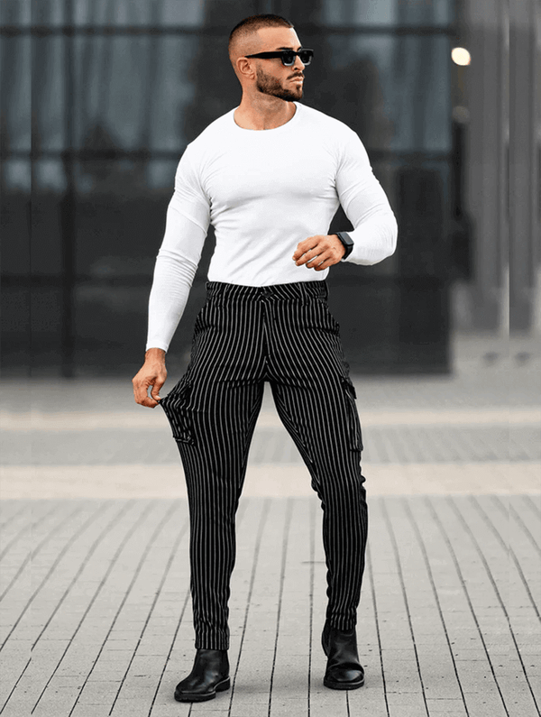 Vittorio Pantalones Slim Fit - Negro