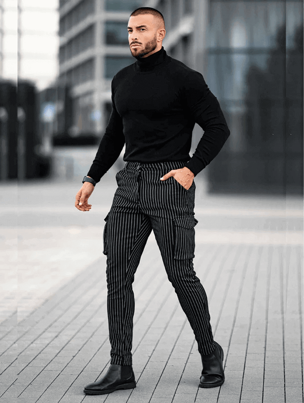 Vittorio Pantalones Slim Fit - Negro