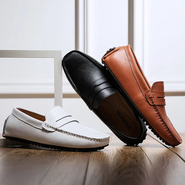 Mocasines casuales de piel para el verano