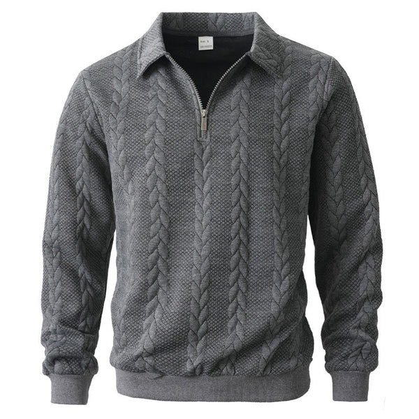 Elegante jersey con estampado y cremallera