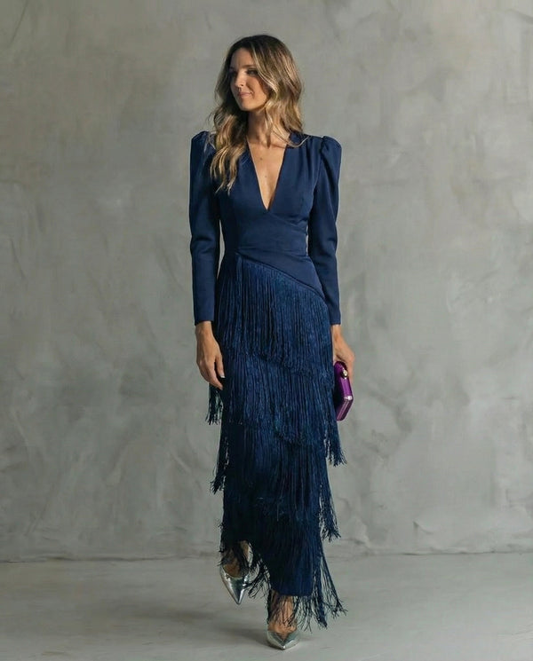 Vestido Midi Flecos