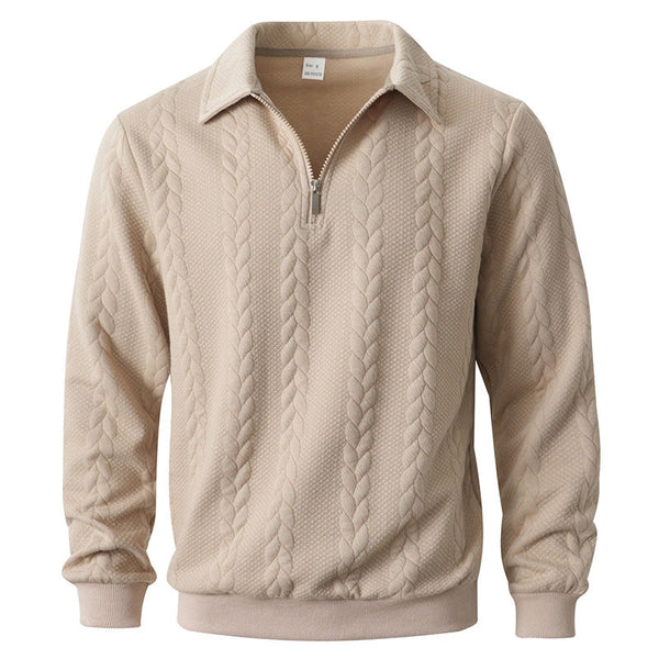 Elegante jersey con estampado y cremallera