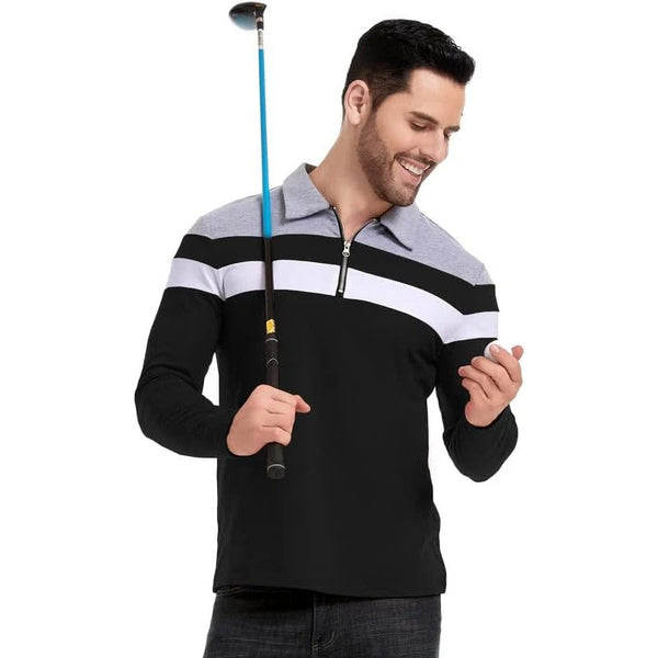 Elegante jersey de rayas con cremallera