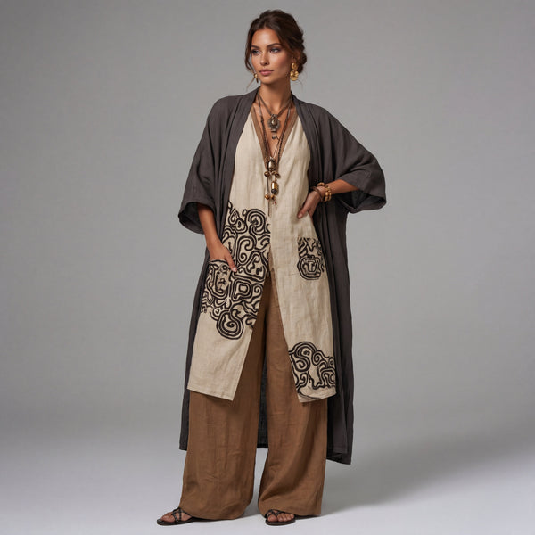 Conjunto Tres Piezas Estilo Bohemio Tribal