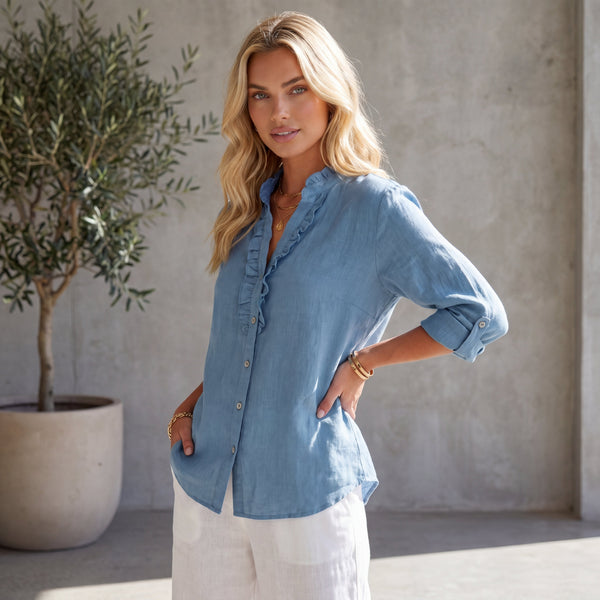 Eline | Elegante Blusa de Verano en Lino