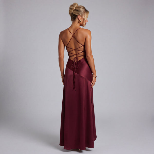 Vestido Maxi Halter Espalda Descubierta