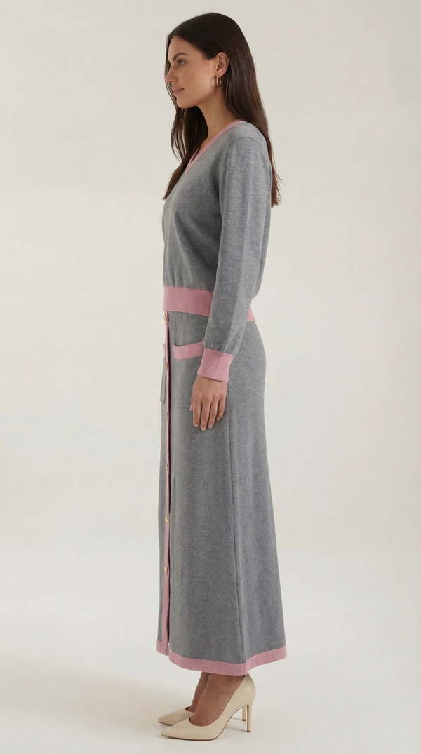Conjunto de suéter V y falda midi 'Cheryl'