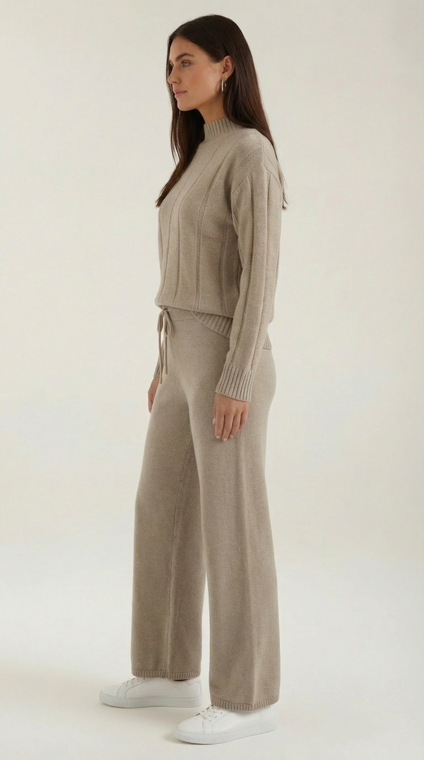 Conjunto de Suéter de Punto y Pantalones Holgados Eleanor