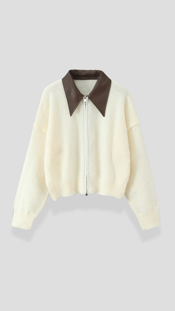 Irene Chaqueta Corto de Punto con Cuello