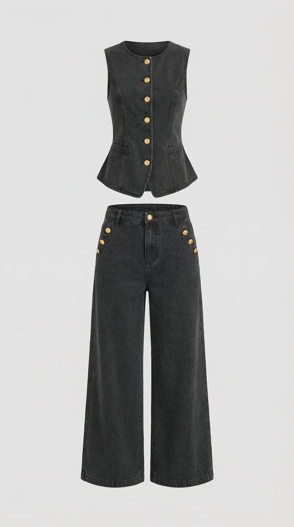 Conjunto Rhonda de Algodón y Denim