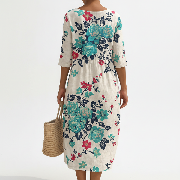 Vestido Largo Floral Verde