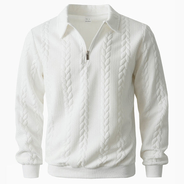 Elegante jersey con estampado y cremallera